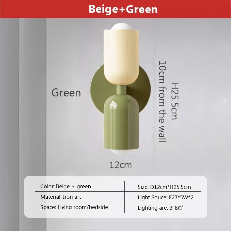 Dropshipping Nordic Wall Lamp LED Macaron Minimalist Sconce Bedroom Bedside Living Room Study Aisle Indoor Home Decoration Light