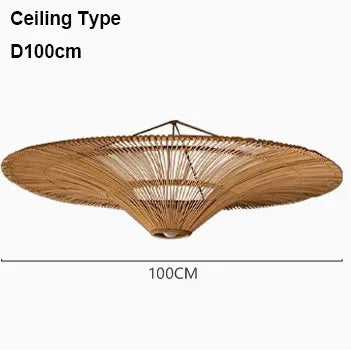 Large Wicker Pendant Lamp Wabi Sabi Style Rattan Chandelier For Living Room Bedroom Restaurant Wood Hand Woven Pendant Lamp