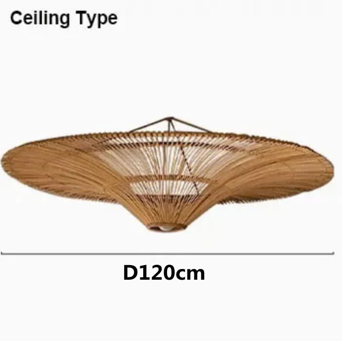 Large Wicker Pendant Lamp Wabi Sabi Style Rattan Chandelier For Living Room Bedroom Restaurant Wood Hand Woven Pendant Lamp